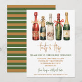 Toasty & Tipsy Champagne ホリデー・カクテルパーティー 招待状 (正面/裏面)