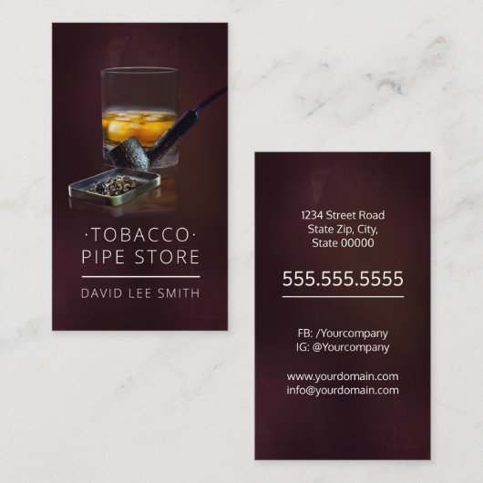 Tobacco Pipe Store 名刺 (正面/裏面)