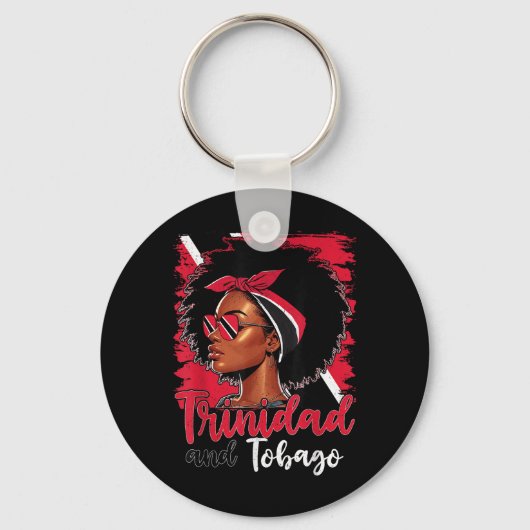 Tobagonian Girl Trinidad Flag Proud Trini Women T- キーホルダー (正面)