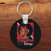 Tobagonian Girl Trinidad Flag Proud Trini Women T- キーホルダー (正面)