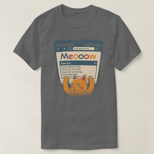 Tobeでコンピューターを使った世界猫の飼い方 Tシャツ (デザイン正面)