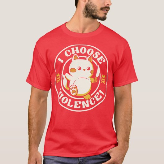 Tobe Fonsecaによるアイ・チューズ・バイオレンス・キャット Tシャツ (正面)