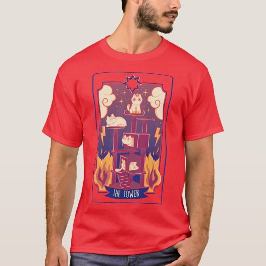 Tobe Fonsecaによるタワーキャットタロット Tシャツ (正面)