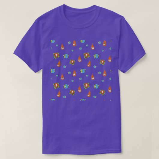 Tobe Fonsecaによるネコ流星パターン Tシャツ (デザイン正面)