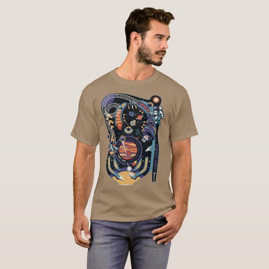 Tobe Fonsecaによるピンボール宇宙マシン Tシャツ (正面フル)