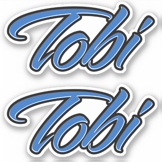 Tobi Name blue Aufkleber Sticker Stickerset シール (正面)