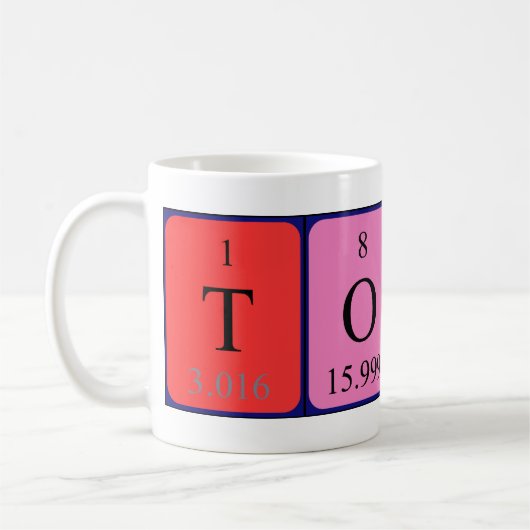 Tobias周期表名mug コーヒーマグカップ (左)