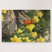 Tobin Singing into a Spring Daffodil ジグソーパズル (横)