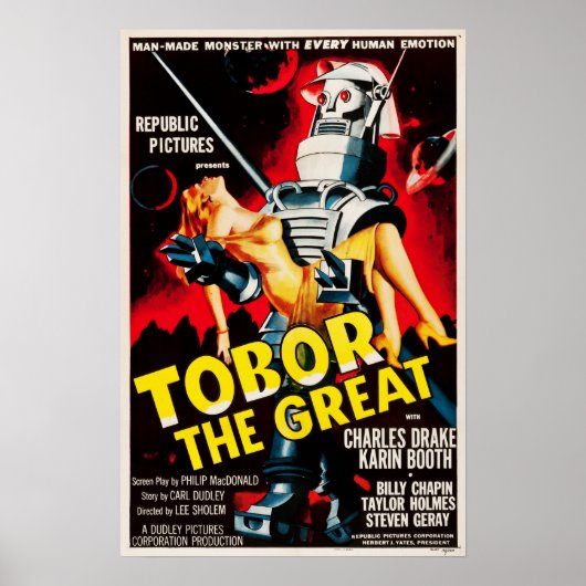 Tobor The 素晴らし Sci Fi Robotsレトロ映画ポスター ポスター (正面)