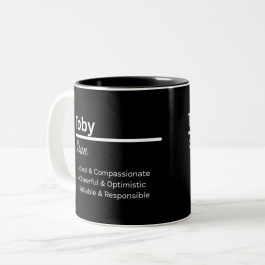 Toby Boy Name Definition Personalized Mug ツートーンマグカップ (正面左)