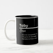 Toby Boy Name Definition Personalized Mug ツートーンマグカップ (左)