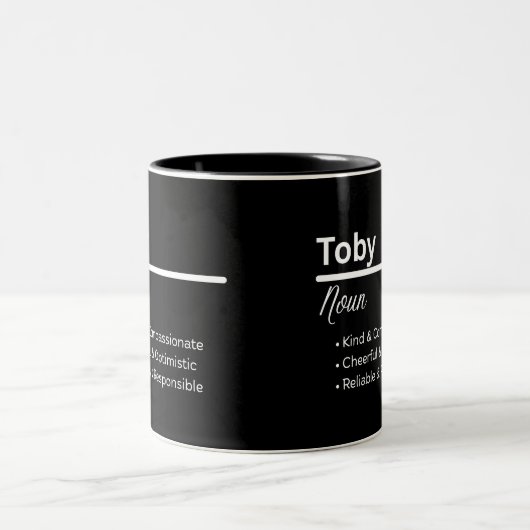 Toby Boy Name Definition Personalized Mug ツートーンマグカップ (中央)