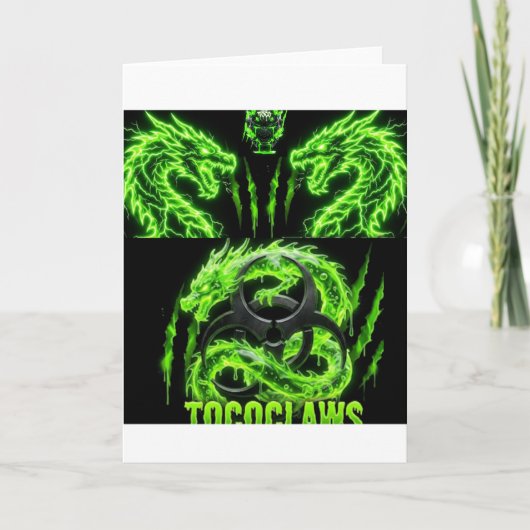 TOCOCLAWS ツイン ネオン グリーン 稲妻 ドラゴン カード (正面)