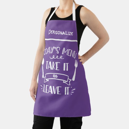 Todayメニュおもしろいー引用文ユーモアのある料理 エプロン (インサイチュ)