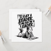 Today a Reader - Book Reading Girl - Bookworm Girl カード (正面/裏面インサイチュ)
