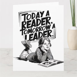 Today a Reader - Book Reading Girl - Bookworm Girl カード