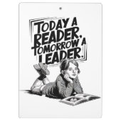 Today a Reader - Book Reading Girl - Bookworm Girl クリップボード (裏面)