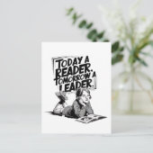Today a Reader - Book Reading Girl - Bookworm Girl ポストカード (スタンド正面)