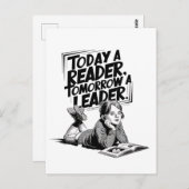 Today a Reader - Book Reading Girl - Bookworm Girl ポストカード (正面/裏面)