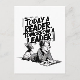 Today a Reader - Book Reading Girl - Bookworm Girl ポストカード