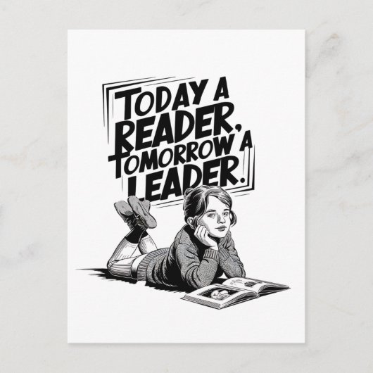 Today a Reader - Book Reading Girl - Bookworm Girl ポストカード (正面)