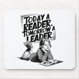 Today a Reader - Book Reading Girl - Bookworm Girl マウスパッド