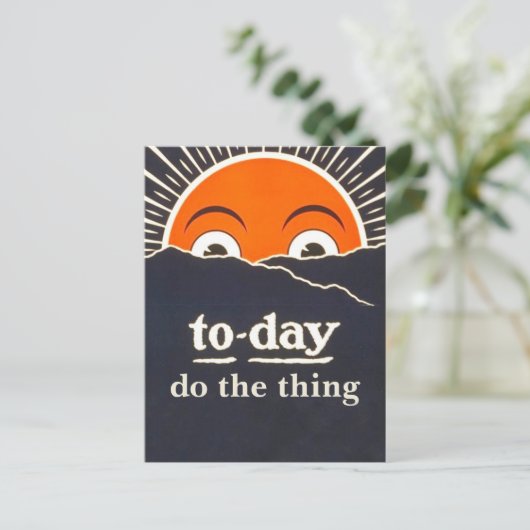 「Today Do the Thing」勇気付けられる ポストカード (スタンド正面)