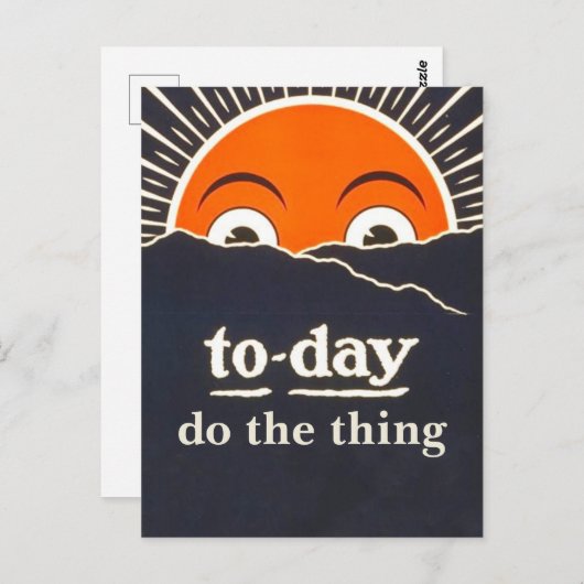 「Today Do the Thing」勇気付けられる ポストカード (正面/裏面)