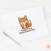 Today I’m a Determined Fox – Kawaii Sticker ラウンドシール (封筒)