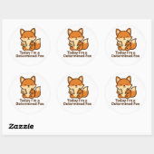 Today I’m a Determined Fox – Kawaii Sticker ラウンドシール (シート)
