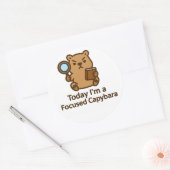 Today I’m a Focused Capybara – Kawaii Sticker ラウンドシール (封筒)