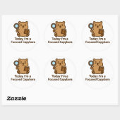 Today I’m a Focused Capybara – Kawaii Sticker ラウンドシール (シート)