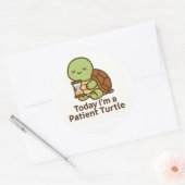 Today I’m a Patient Turtle – Kawaii Sticker ラウンドシール (封筒)
