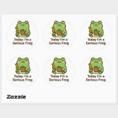 Today I’m a Serious Frog – Funny Kawaii Sticker ラウンドシール (シート)
