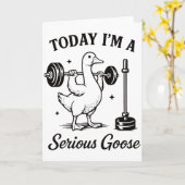 Today I’m a Serious Goose Funny Gym Goose Fitness カード (黄色い花)