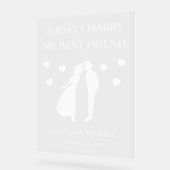 Today I Marry My Best Friend Personalized Wedding アクリルサイン (傾斜)