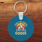 Today I'm A Serious Goose Funny Gym Weightlifting  キーホルダー (正面)