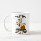 Today I'm A Serious Goose Funny Office Work Animal コーヒーマグカップ (左)