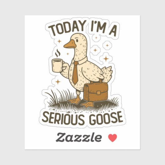 Today I'm A Serious Goose Funny Office Work Animal シール (シート)