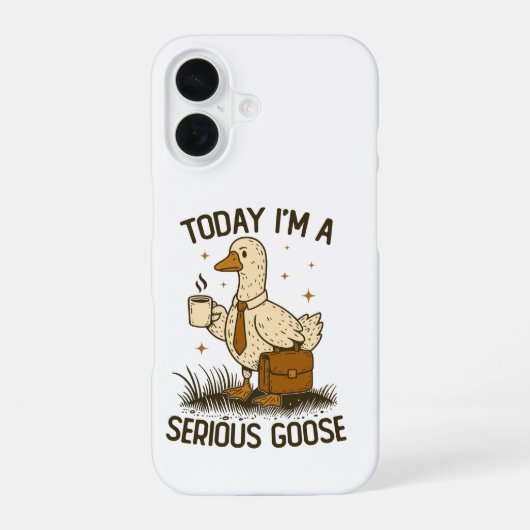 Today I'm A Serious Goose Funny Office Work Animal iPhone 16ケース (裏面)