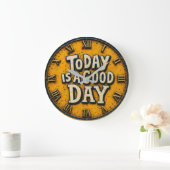 Today Is a Good Day  Inspirational Positive Quote  ラージ壁時計 (ホーム)