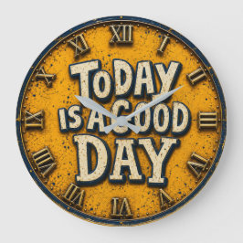Today Is a Good Day Inspirational Positive Quote ラージ壁時計