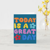Today Is A Great Day Motivational Quotes Optimisti カード (黄色い花)