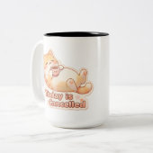 Today is Cancelled Lazy Cute Cat Coffee Mu ツートーンマグカップ (正面左)