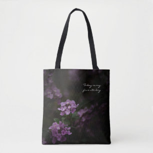 Today Is My Favorite Day - 憂鬱な紫の花 トートバッグ