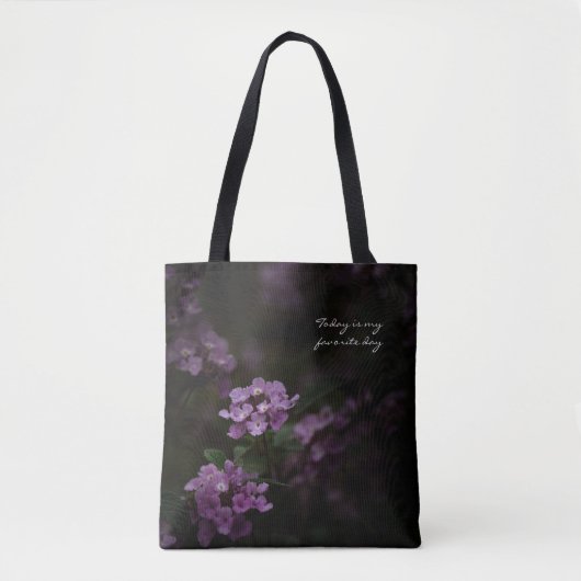 Today Is My Favorite Day - 憂鬱な紫の花 トートバッグ (正面)