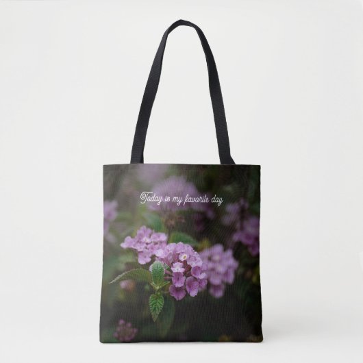 Today Is My Favorite Day - 憂鬱な紫の花 トートバッグ (正面)