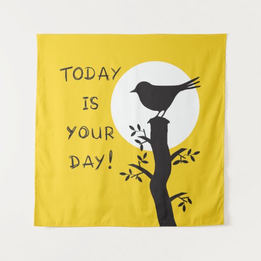 Today is your day - inspirational hand drawn quote タペストリー (正面)