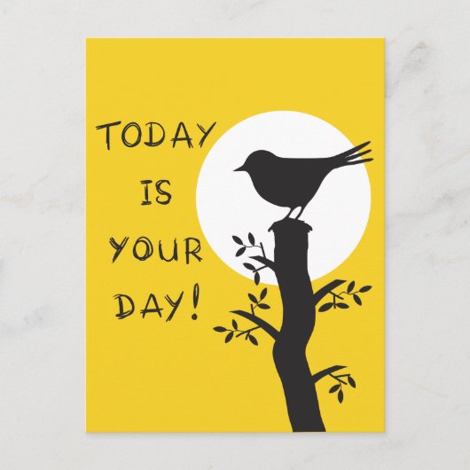 Today is your day - inspirational hand drawn quote ポストカード (正面)