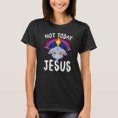 Today Not Jesus Satan Bisexual Baphomet Goat Bi Sa Tシャツ (正面)